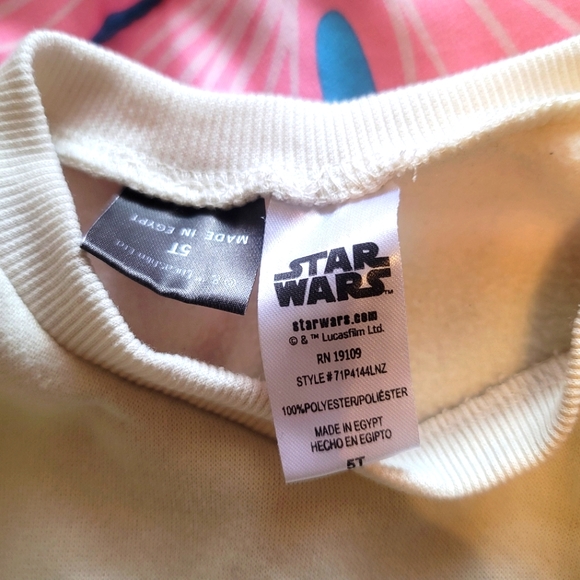 🦄 Star Wars Baby Yoda Groku Girls Sweatshirt size 5T - Picture 3 of 3